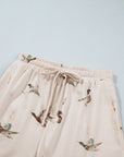 Mallard Duck Print Half-Zip Sweatshirt & Shorts Set