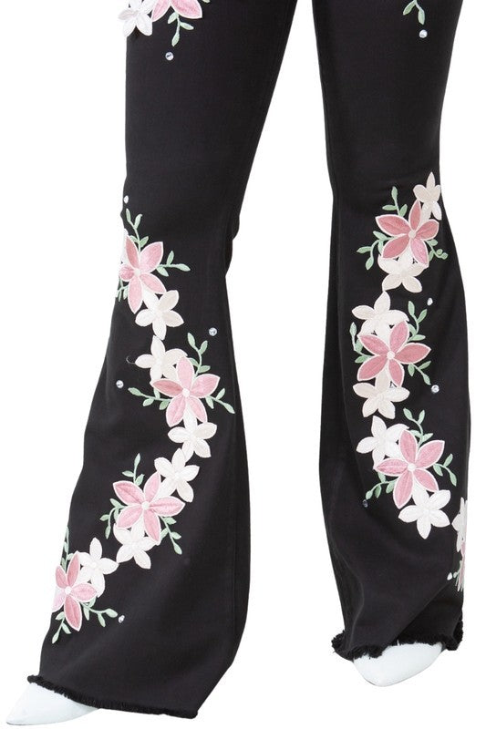 GJG Denim Angela Bell Bottom Jean in Black-Inseam 30