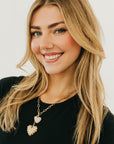 Double Take Pearl Heart Necklace - WATERPROOF