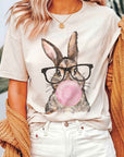 BUBBLE GUM BUNNY WITH GLASSES Graphic T-Shirt