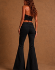GJG Denim Rockstar Rouge Flare Jeans — Copper Suede Panels