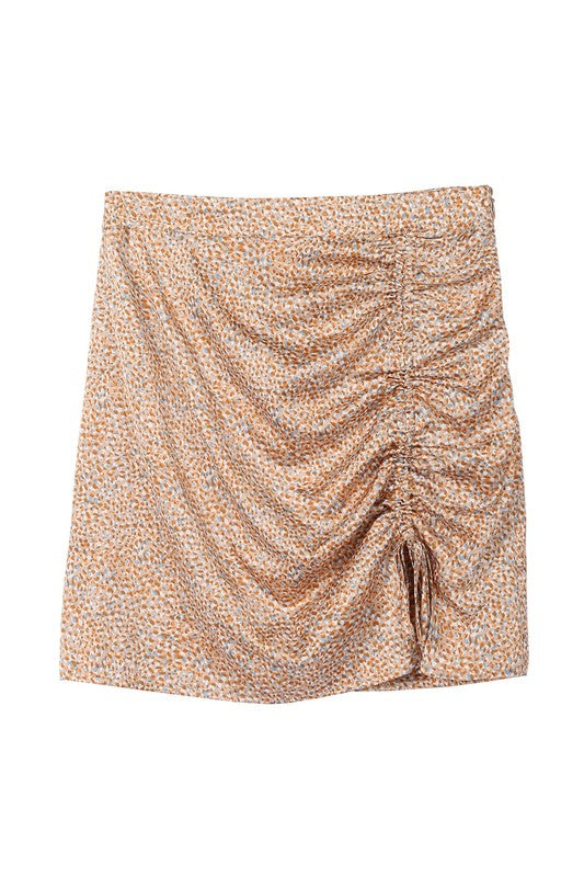 Lilou Leopard Print Shirred Skirt