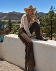 GJG Denim Westwood Studded Fringe Bootcut Jeans — Chestnut