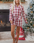 Plaid Shirt and Shorts Lounge Set