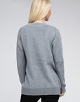 Zenana Melange Open Front Sweater Cardigan