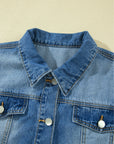 Ruffled Short Sleeve Denim Jacket