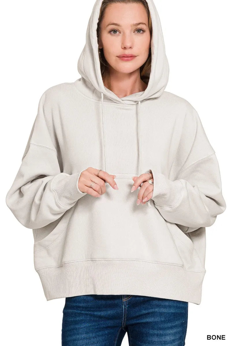 Zenana Hoodie in Bone