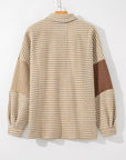 Houndstooth Colorblock Textured Patchwork Shacket