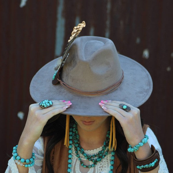 Wide Cuff with African Turquoise Chunks