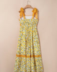 Floral Lace Tied-Strap Empire Waist Maxi Dress