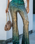 Sequin Gradient High Waist Flared Pants