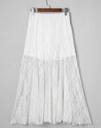 Floral Sheer Lace Flowy Maxi Skirt