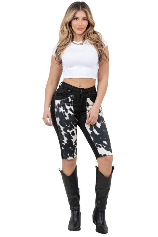 GJG Denim Rodeo Capri Short in Black
