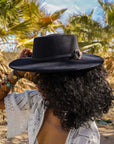 Wide Brim Western Hat with Gold Ring Buckle