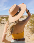 Wide Brim Western Hat with Gold Ring Buckle