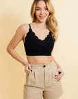 Lace Trim Ribbed Bralette
