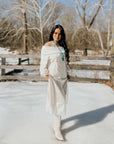 Miss Sparkling | Satin Midi Skirt with Lace Trim
