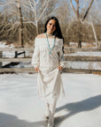 Miss Sparkling | Satin Midi Skirt with Lace Trim