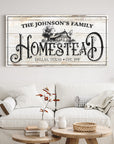 Vintage Farmhouse Homestead Sign