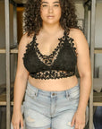 Plus Size Daisy Crochet Longline Bralette