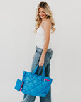Presley Puffer Quilted Tote Bag With Pouch - My Pampered Life Seattle