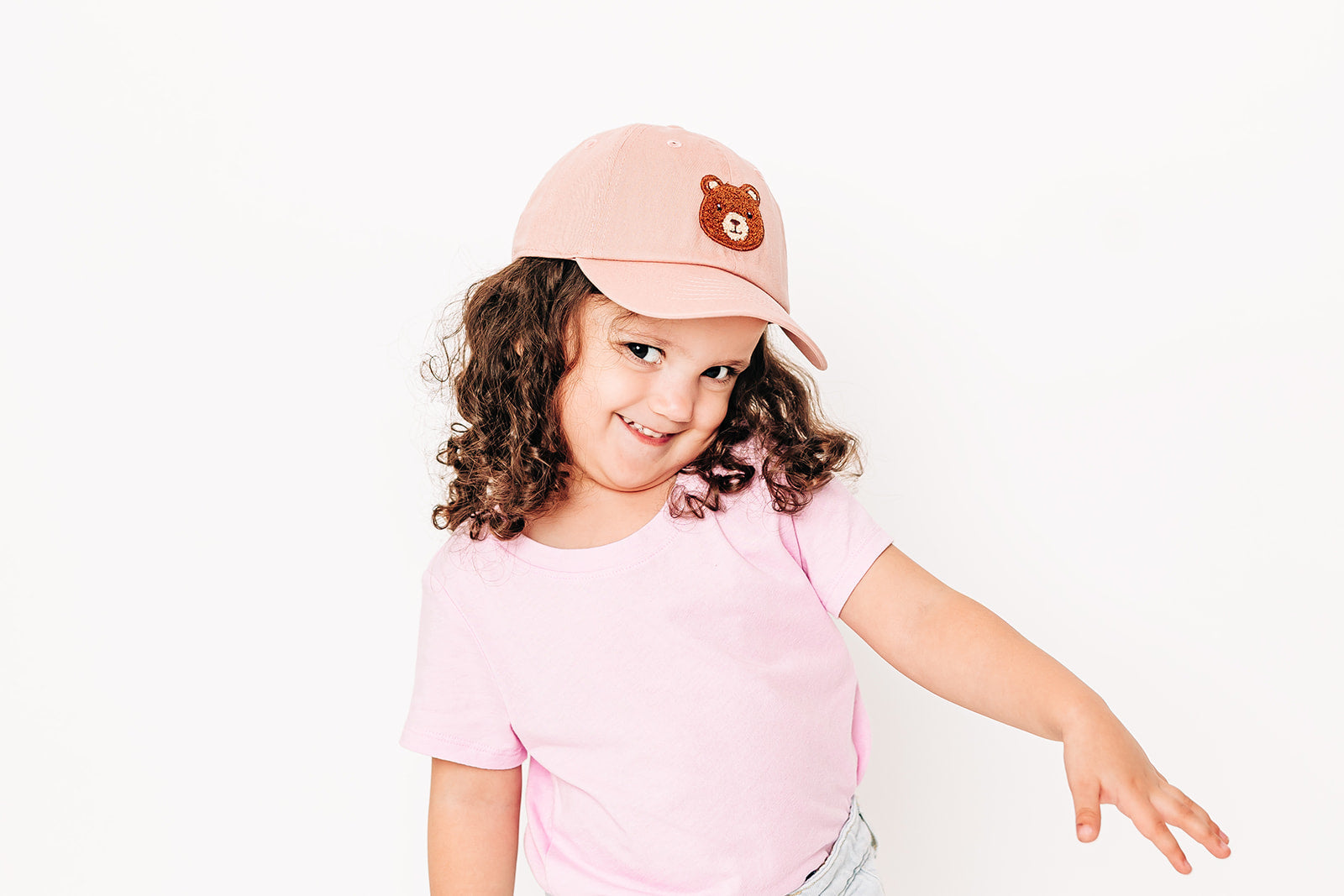 Dusty Rose Teddy Bear Hat