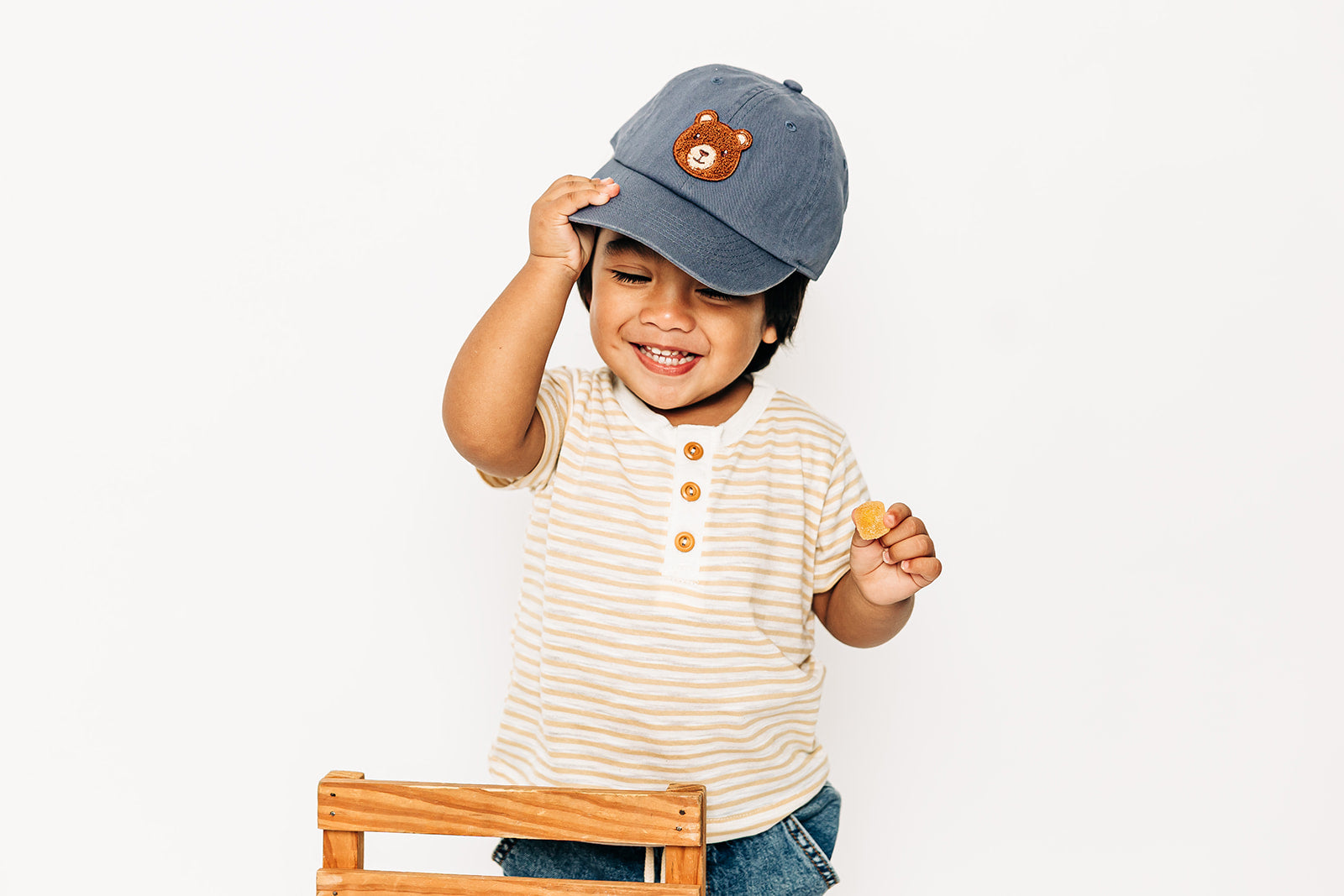 Dusty Blue Teddy Bear Hat