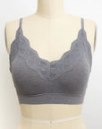 Lace Trim Ribbed Bralette