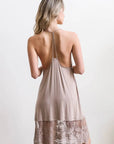 Romantic Lace Trim Slip Dress – T-Back Layering Dress