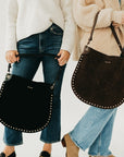Rosalie Rivet Suede Hobo Bag