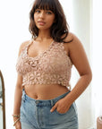 Plus Size Daisy Crochet Longline Bralette