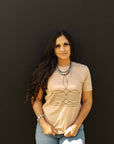 The Original, Viral Boot Stitch Western Graphic Tee - Tan
