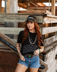 The Original, Viral Boot Stitch Western Graphic Tee - Black