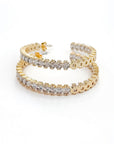 Bold and Beautiful Diamond Hoop Earrings - WATERPROOF
