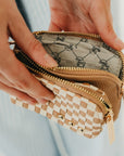 Woven Cameron Double Zip Clippable Card Wallet