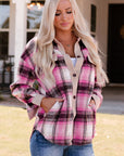 Plaid Contrast Detail Shacket - Online Only