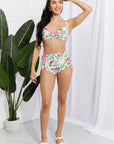 Marina West Swim Take A Dip Twist High-Rise Bikini in Cream - Online Only