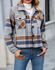 Plaid Button Up Jacket with Pockets