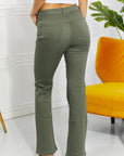 Zenana Clementine High-Rise Bootcut Jeans in Olive - Online Only