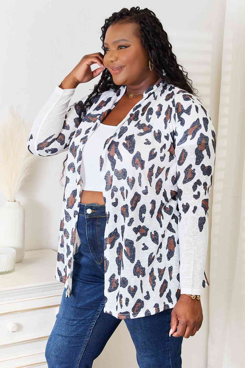 Plus size hotsell cheetah print cardigan