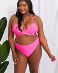 Marina West Swim Summer Splash Halter Bikini Set in Pink - Online Only