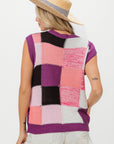 BiBi Color Block Round Neck Sweater Vest