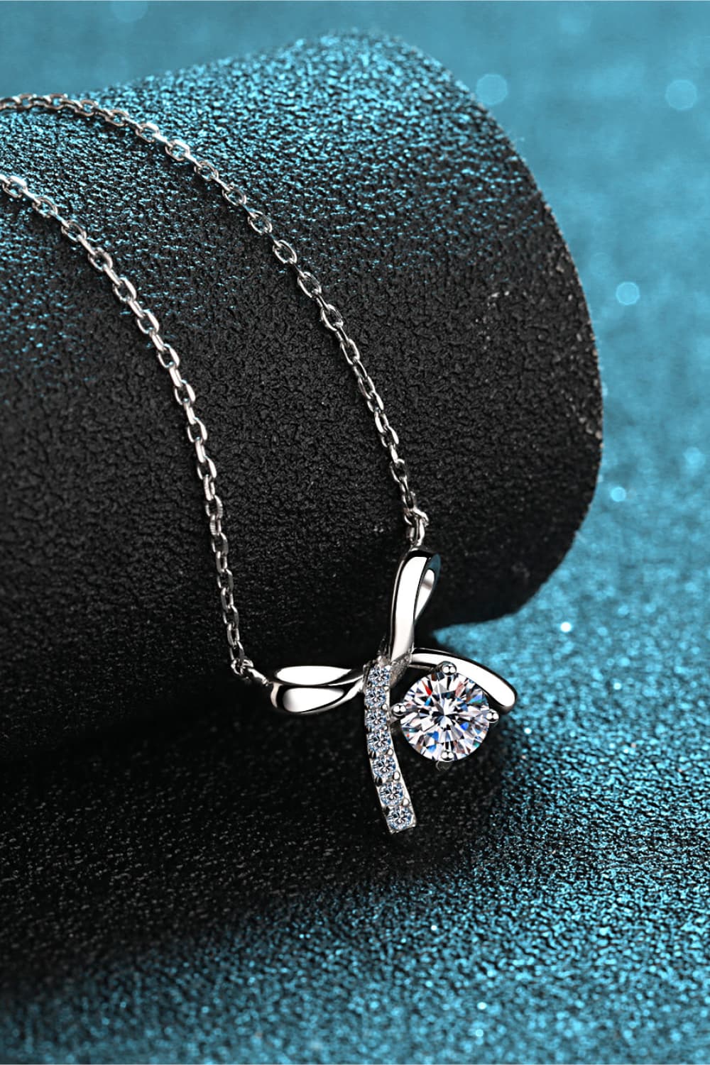 1 Carat Moissanite Butterfly Pendant Necklace - Silver / One Size