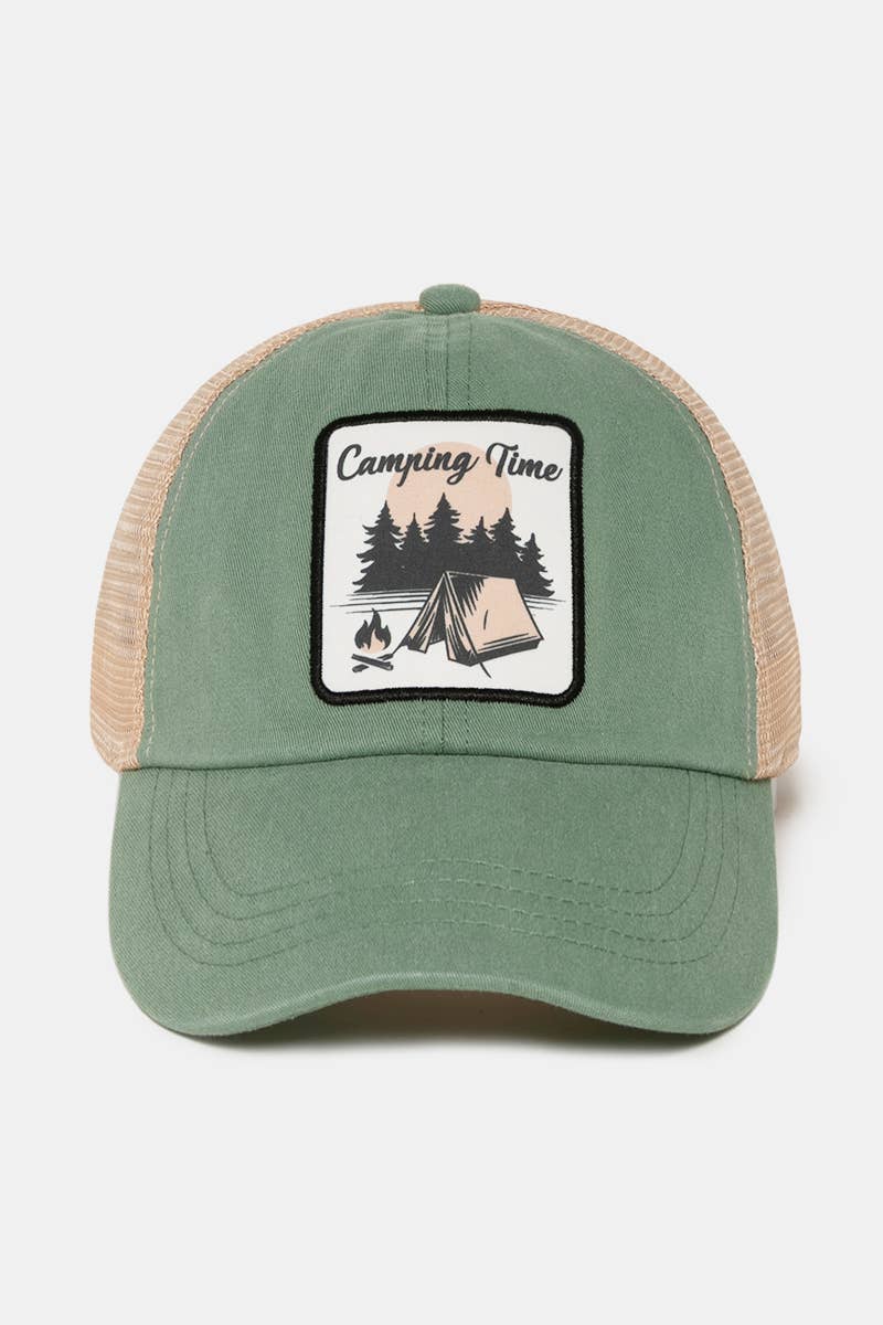David And Young - Camping Time Patch Mesh Back Baseball Cap