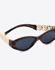 Chain Detail Temple Cat Eye Sunglasses - Online Only