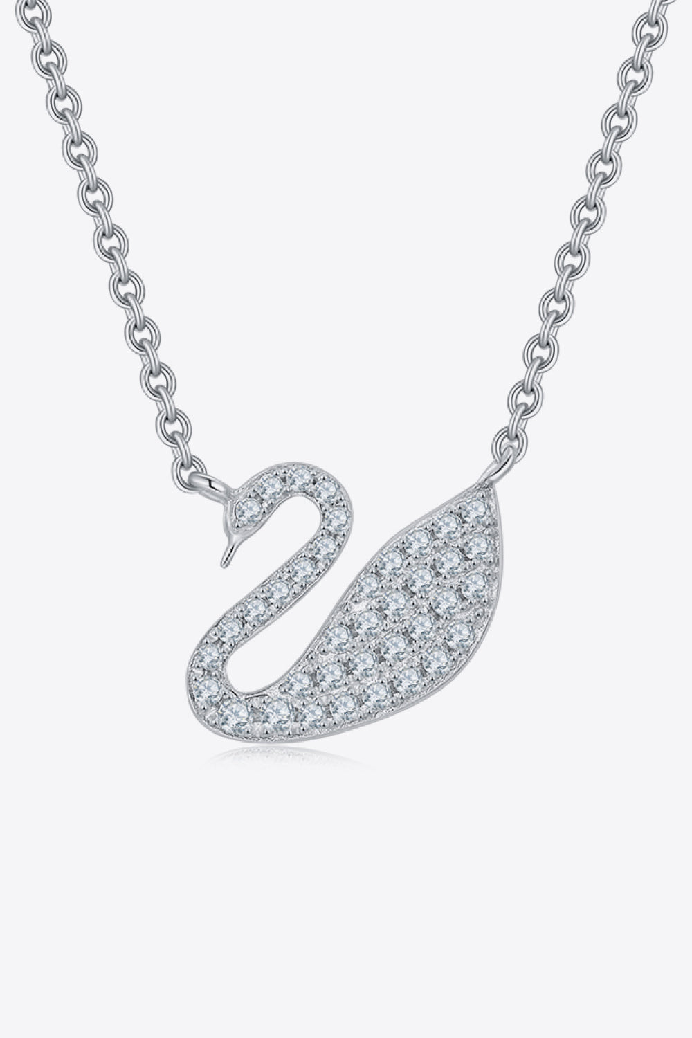 Moissanite Swan 925 Sterling Silver Necklace - Online Only