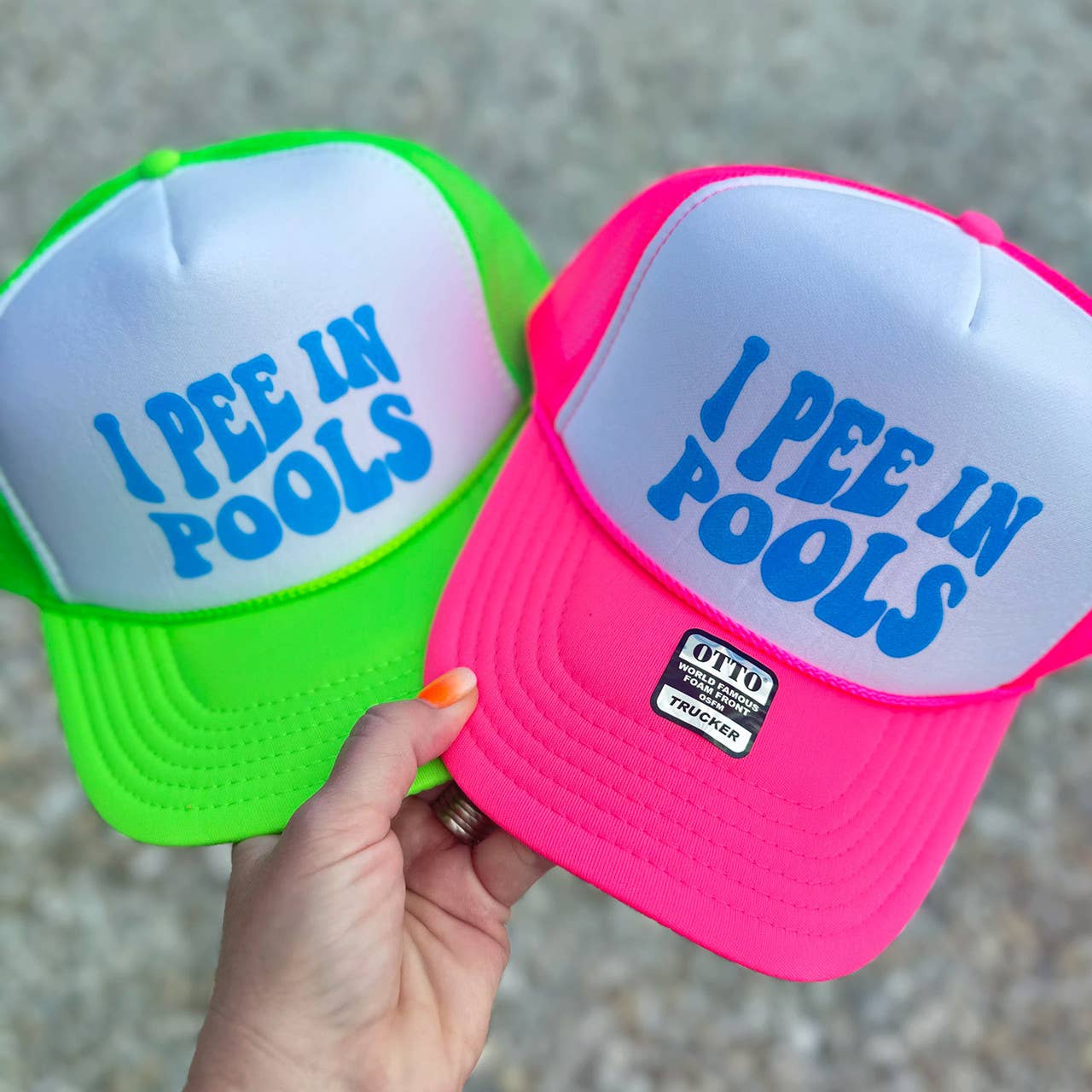 I Pee In Pools Neon Foam Trucker Hat