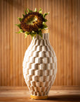 Geometric Gold Trimmed Vases Set of 3  - Online Only