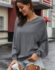 Scoop Neck Drop Shoulder Sweater - Online Only