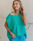 Sew In Love Ribbed Round Neck Sweater Vest